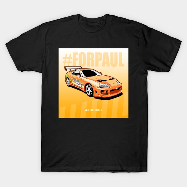 Brian's toyota supra from fast and furious 1 T-Shirt by ASAKDESIGNS